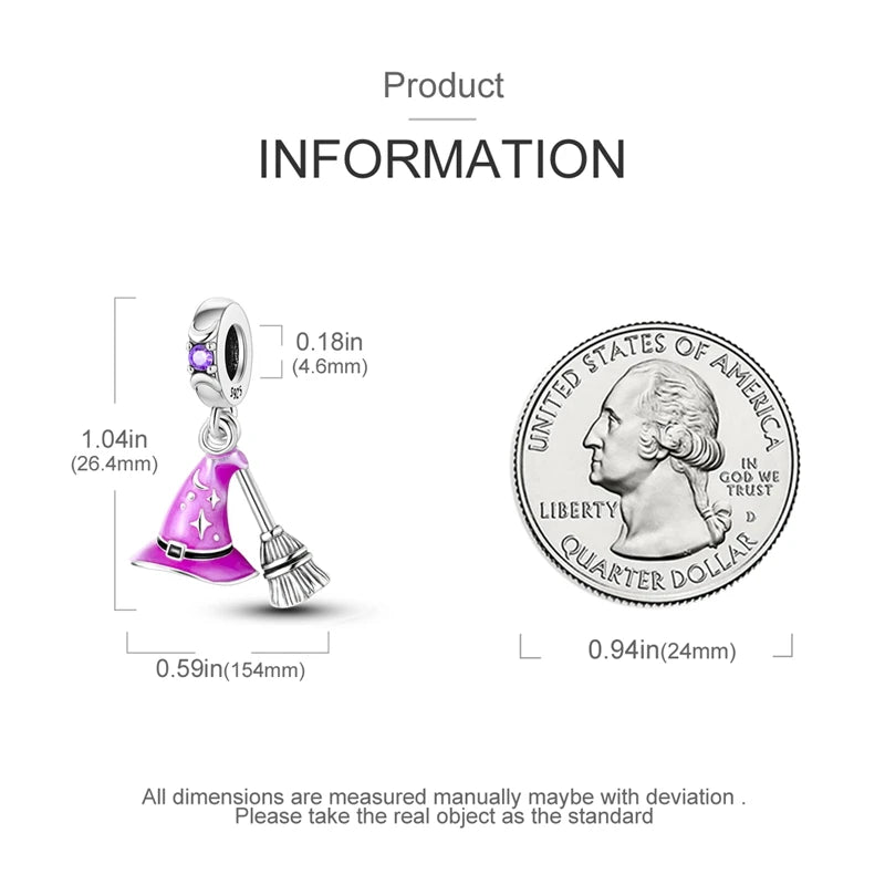 925 Silver Color Fantasy Flying Chameleon Dragon Butterfly Purple Charms Pendants Fit Pandora 925 Original Bracelets DIY Jewelry