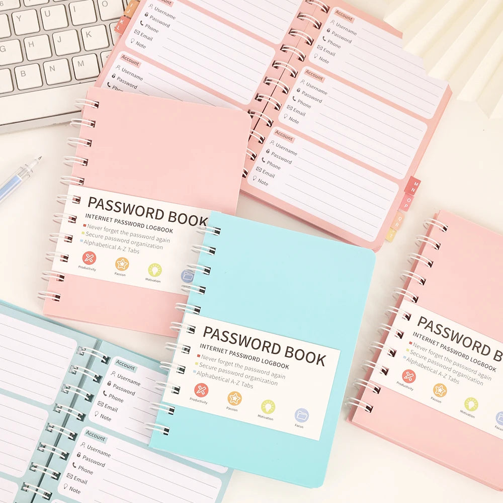 Hardcover Coil Password Book