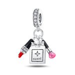 925 Silver Color Fashion High Heels Lipstick Camera Charms Bead Fit Pandora 925 Original Bracelets DIY Mother's Day Jewelry Gift