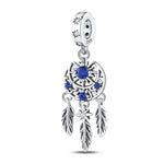 Fashion 925 Silver Color Feather Colorful Dreamcatcher Charms Bead Fit Pandora 925 Original Bracelets Exquisite DIY Jewelry Gift