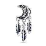 Fashion 925 Silver Color Feather Colorful Dreamcatcher Charms Bead Fit Pandora 925 Original Bracelets Exquisite DIY Jewelry Gift