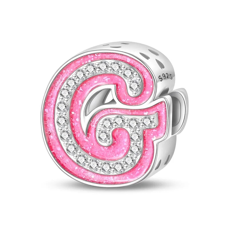 Pink Diamante Sweet 26 Letter Charm Personalized Beads