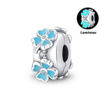 Spring 925 Silver Color Sakura Butterfly Flowers Charms Beads Fit Pandora 925 Original Bracelets Fine DIY Jewelry Birthday Gifts