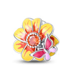 Spring 925 Silver Color Sakura Butterfly Flowers Charms Beads Fit Pandora 925 Original Bracelets Fine DIY Jewelry Birthday Gifts