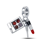 925 Silver Color Fashion High Heels Lipstick Camera Charms Bead Fit Pandora 925 Original Bracelets DIY Mother's Day Jewelry Gift