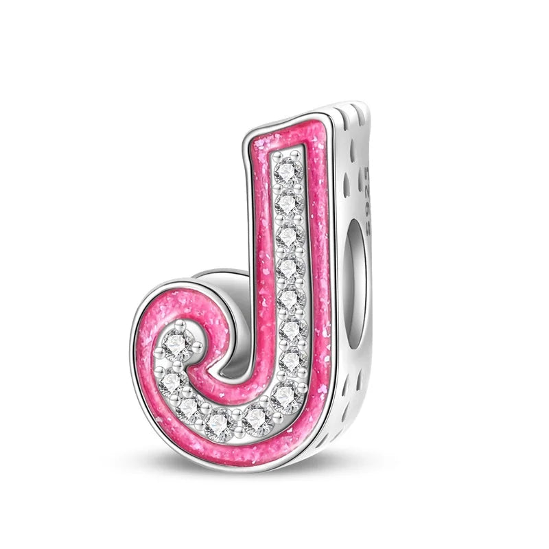 Pink Diamante Sweet 26 Letter Charm Personalized Beads