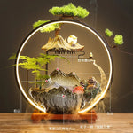 Chinese Backflow Incense Burner & Agarwood Cone Holder - Elegant Home Decor for Ramadan, Aromatic Humidifier Gift