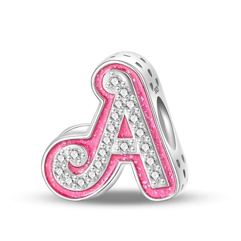 Pink Diamante Sweet 26 Letter Charm Personalized Beads