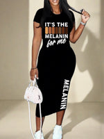 It's The Melanin For Me Women's Summer Short Sleeved Dress - D'Sare