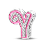 Pink Diamante Sweet 26 Letter Charm Personalized Beads