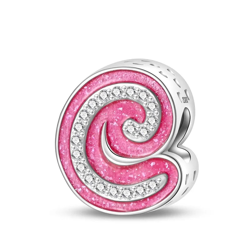 Pink Diamante Sweet 26 Letter Charm Personalized Beads