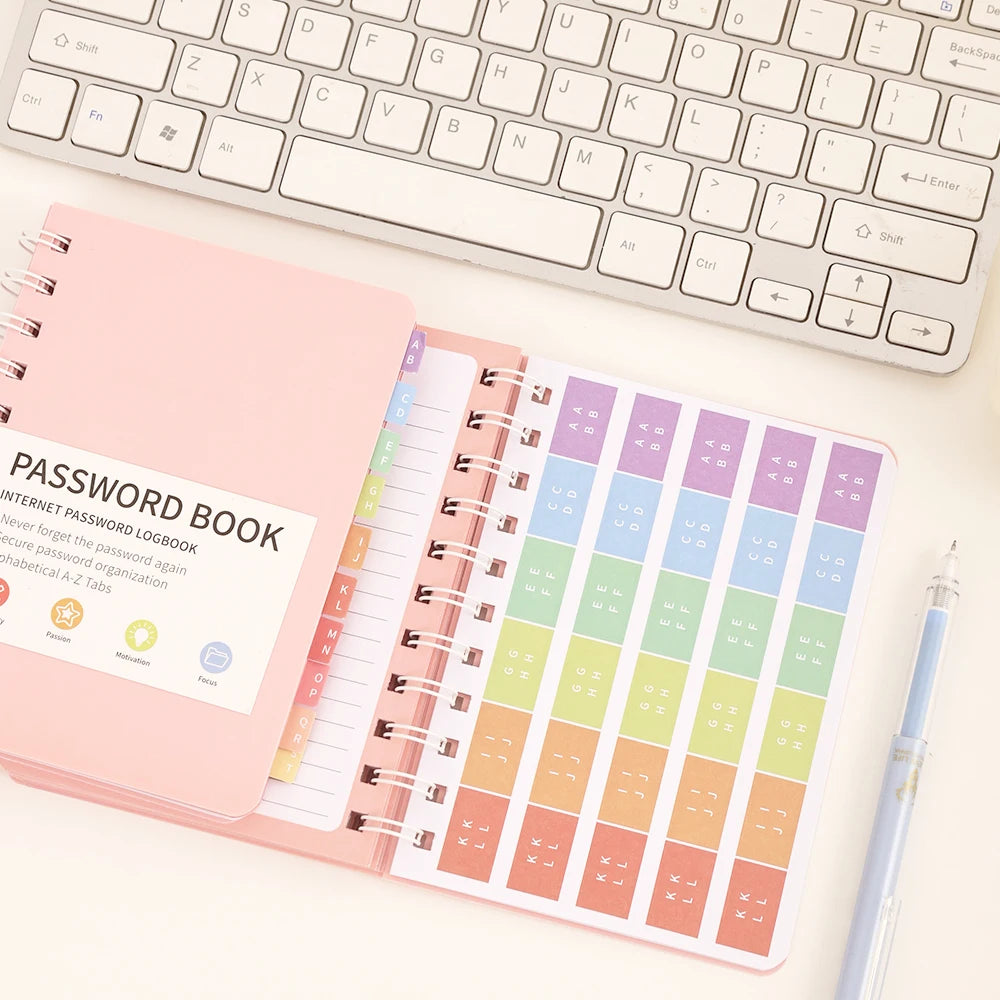Hardcover Coil Password Book