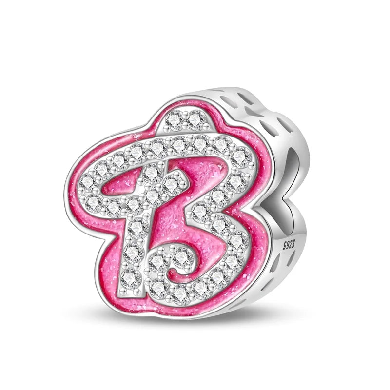 Pink Diamante Sweet 26 Letter Charm Personalized Beads