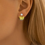 925 Silver Color Zircon Stars & Pearls Sea Shell Golden Earrings for Women