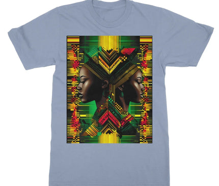African Print Red Green Yellow Twin Energy  Softstyle T-Shirt - D'Sare
