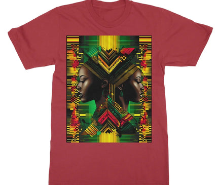 African Print Red Green Yellow Twin Energy  Softstyle T-Shirt - D'Sare