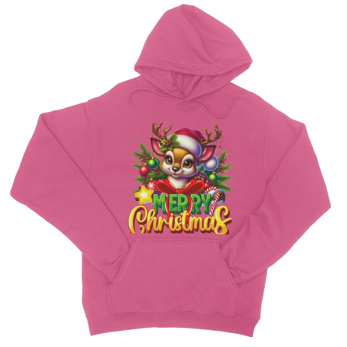 Reindeer Merry Christmas  College Hoodie