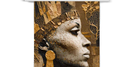 Afrocentric Golden Empress Fine Art Print with Hanger by Prodigi