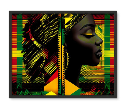 Red and Green Black Queen Fusion Framed Photo Tile