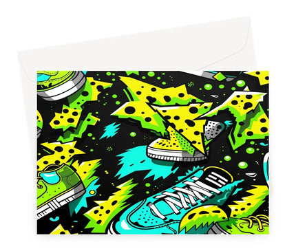 Electric Kicks Art: Urban Pop Art  Explosion, Graffiti  Greeting Card - D'Sare