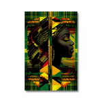 Abstract Red and Green Black Queen Fusion Eco Canvas