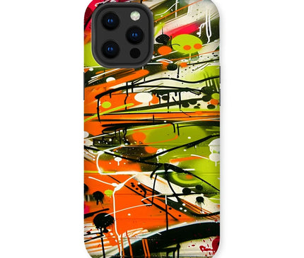Neon Splatter Symphony: Urban Graffiti Art Tough Phone Case - D'Sare