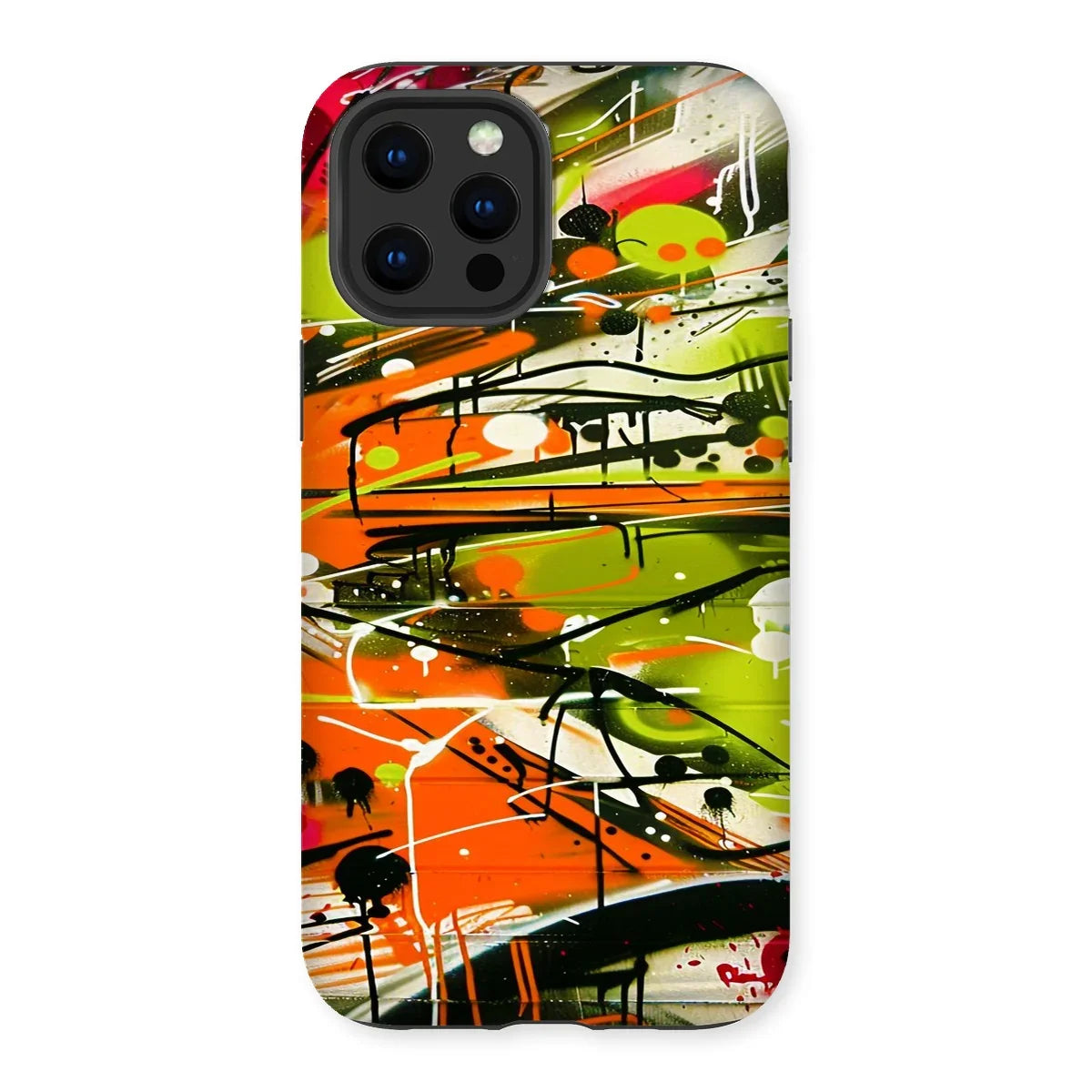 Neon Splatter Symphony: Urban Graffiti Art Tough Phone Case - D'Sare