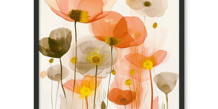 Poppy Echoes Golden Peach Escape Framed Photo Tile by Prodigi