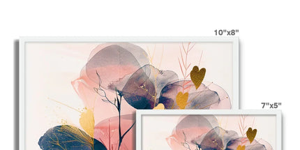 Peachy Blue Golden Flora Escape Framed Photo Tile by Prodigi