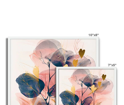 Peachy Blue Golden Flora Escape  Framed Photo Tile - D'Sare