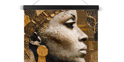 Afrocentric Golden Empress Fine Art Print with Hanger by Prodigi