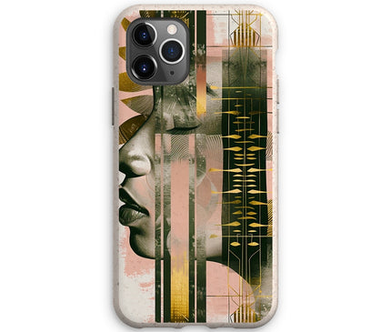 Peach and Gold Abstract Eco Phone Case