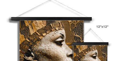 Afrocentric Golden Empress Fine Art Print with Hanger by Prodigi