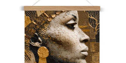 Afrocentric Golden Empress Fine Art Print with Hanger by Prodigi