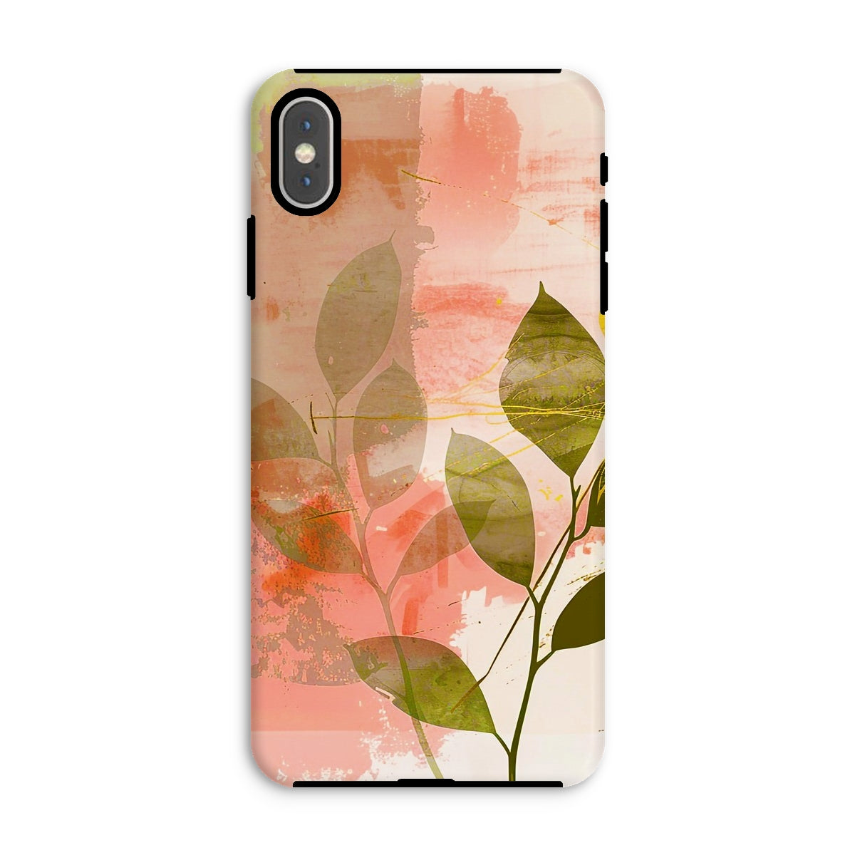 Peach Golden Leafy Escape 06 Tough Eclectic Art Phone Case - D'Sare