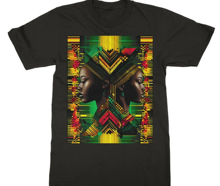 African Print Red Green Yellow Twin Energy  Softstyle T-Shirt - D'Sare