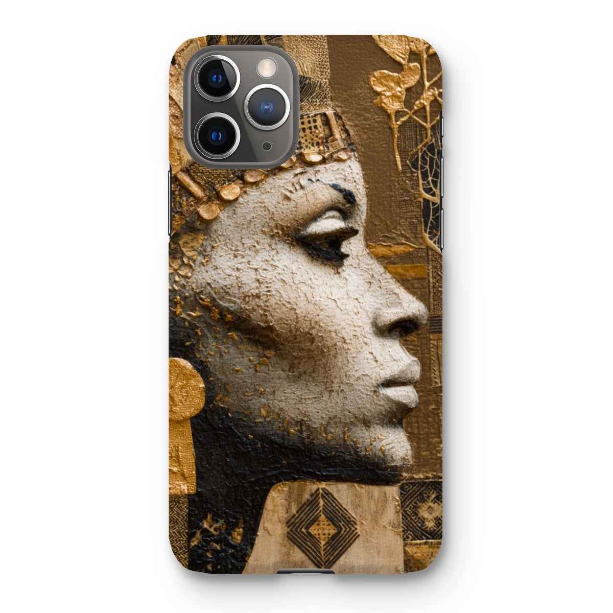 Afrocentric Golden Empress Snap On Phone Case Slim Fit Shatterproof