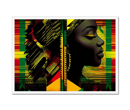 Abstract Red and Green Black Queen Fusion Framed Print