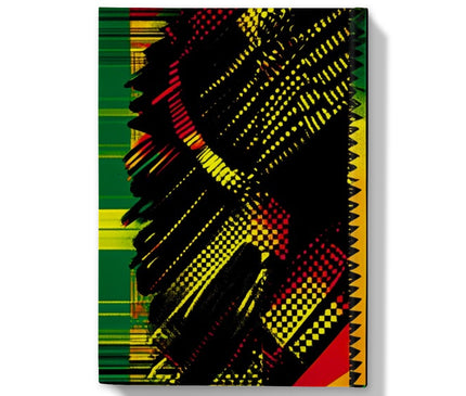 Abstract Red and Green Black Queen Fusion Hardback Journal
