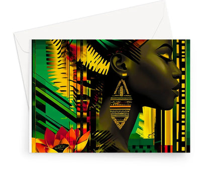 African Print Empress  Greeting Card - D'Sare