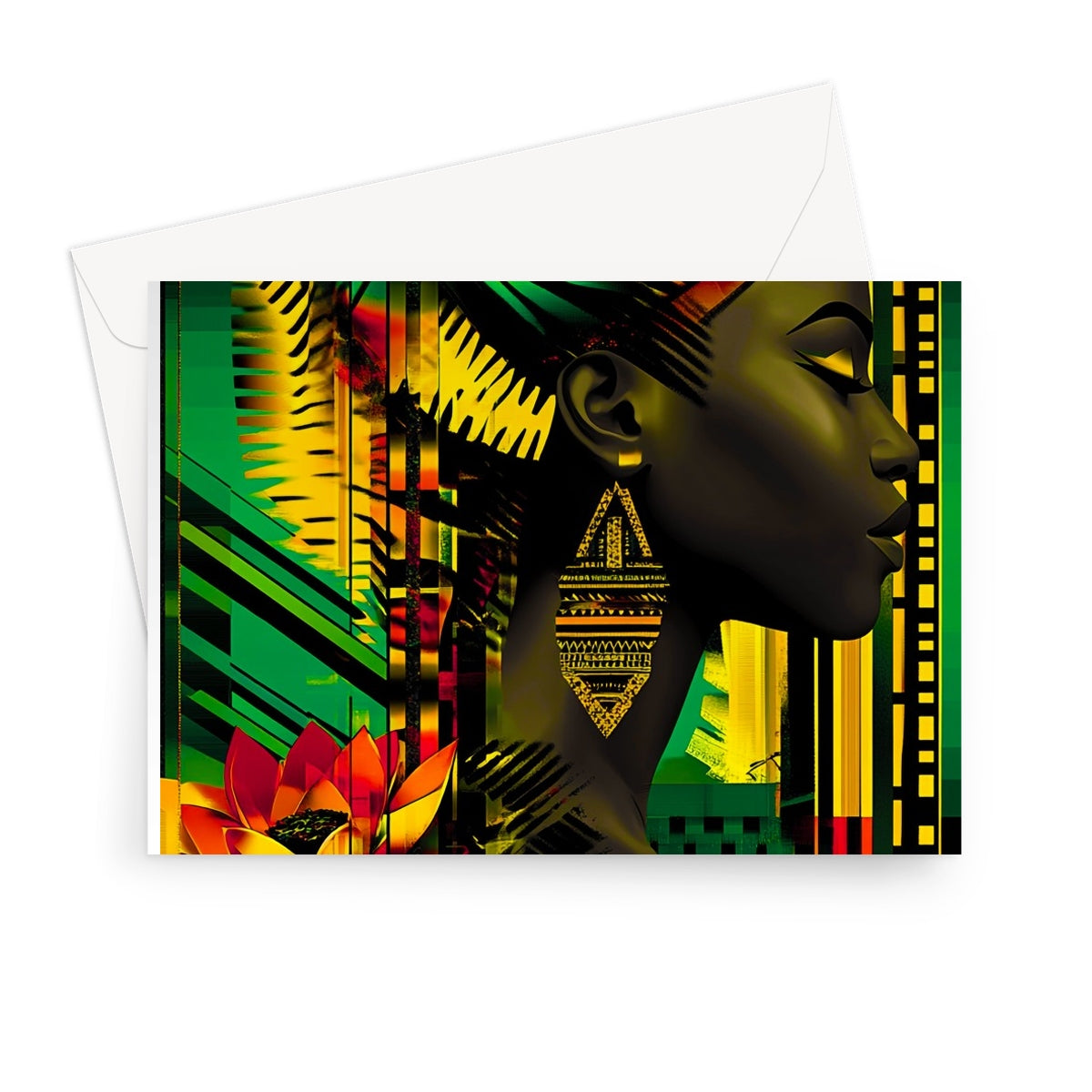 African Print Empress  Greeting Card - D'Sare