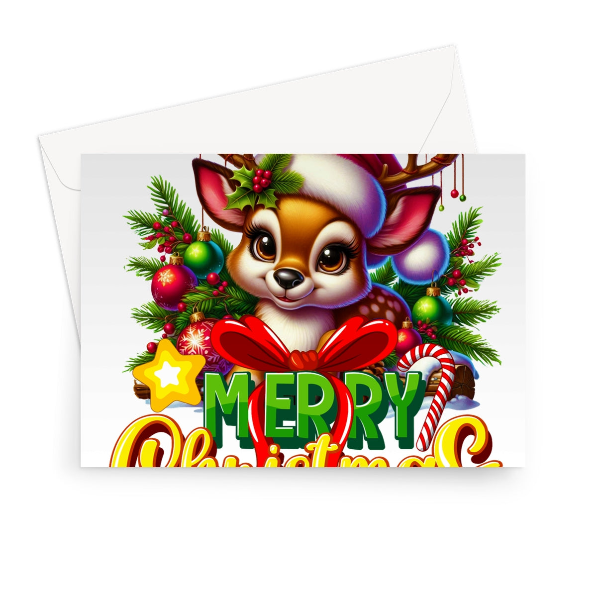 Reindeer Merry Christmas  Greeting Card