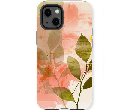 Peach Golden Leafy Escape 06 Tough Eclectic Art Phone Case - D'Sare