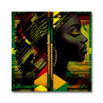 Abstract Red and Green Black Queen Fusion Canvas