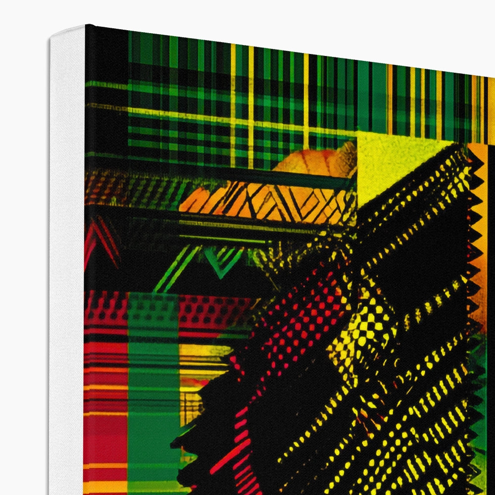 Abstract Red and Green Black Queen Fusion Canvas