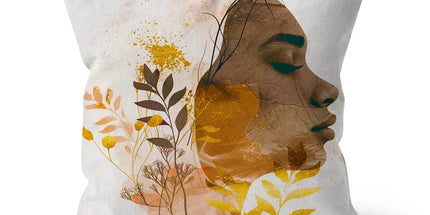 Golden Harmony Silhouette 06 Cushion by Prodigi