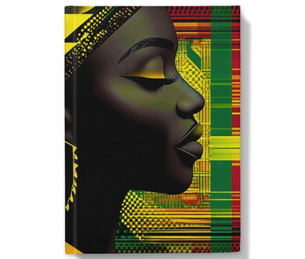 Abstract Red and Green Black Queen Fusion Hardback Journal