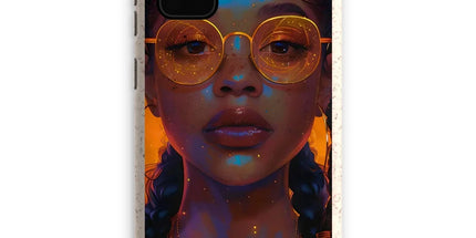 Solar Flare Radiant Soul Beautiful Black Girl Eco Phone Case by Prodigi