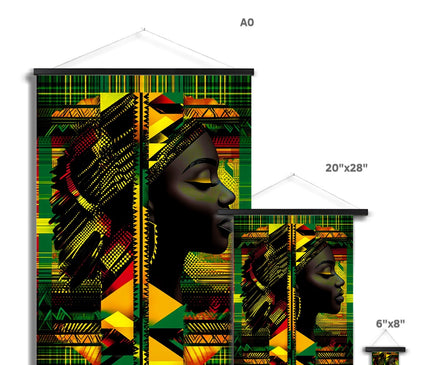 Red and Green Black Queen Fusion Fine Art Print with Hanger