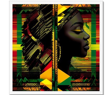 Abstract Red and Green Black Queen Fusion Framed Print